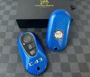 Premium Fiber Key Fob Cover Case Fit For Mercedes W206 C43 Custom made