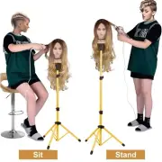 * KLIED * GOLDEN YELLOW ' MANNEQUIN HEAD STAND ' HEAD NOT INCLUDED ' SIT/STAND