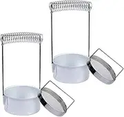 TOKIDNY 2pcs Durable Stainless Steel Brush Cleaning Barrel with Pen Holder Drying Rack Multifunctional Design for Artists Home Use Sleek Stylish Kitchen Utensil Rack