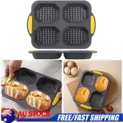 4-Slot Silicone Baguette Cake Baking Mould w/ Breathable Holes Easily Demoulded