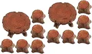 Gatuida 2 Sets Miniature Tree Stump Stool Fairy Garden Accessories for Doll House Decoration Creative for DIY Projects and Imaginative Scenarios