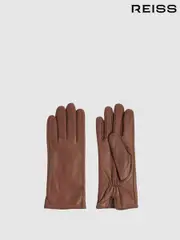 Reiss Tan Giselle Leather Gloves (E84679) | $120