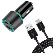 For Samsung Galaxy A73 5G/A72 5G/A71 5G - 36W Quick Car Charger 2-Port USB Cable