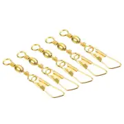 Fishing Barrel Swivel with Safety Snap, 50Pcs 35lb Carbon Steel, Golden