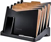 File Organiser Stealtho - Desk Organisers and Accessories for Folder - Desktop Storage and Paper Sorter - Office Supplies Document Organisation - 5 Box Section - Black
