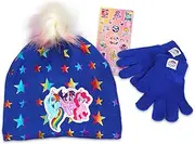 Winter Hat and Mittens Set - My Little Pony Winter Clothes Bundle with My Little Pony Knit Beanie, Mittens, Stickers, More | My Little Pony Accessories for Girls, My Little Pony Winter
