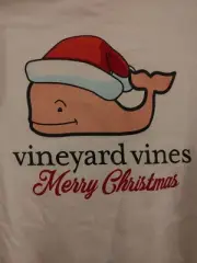 Vineyard Vines Santa Hat Christmas White Long Sleeve T-Shirt Girls Sz XL