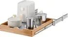 1 Tier Pull Out Cabinet Organizer (17" W X 21" D), Heavy-Duty Slide Out Wood Dra