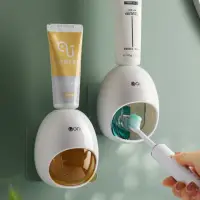 在飛比找momo購物網優惠-【UMAY】抗菌擠牙膏器 自動擠牙膏器(牙膏架 牙膏收納 擠