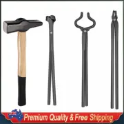 Blacksmith Hammer Assembled Bladesmith Forge Vise Tool & Knife Making Tongs Set