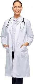 [ZUJIACUN] Women's Doctor Lab Coat - Long Sleeve, Women's Doctor's White Lab Coat Costume - 3/4 length Lightweight lab coat, Halloween Doctor and Doctor Lab Costume suitable for 160-175 cm ladies