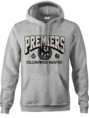Collingwood Magpies 2023 AFL Mens Premiers Grey Hoodie Sizes S-7XL BNWT