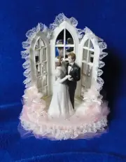 New Wilton Pink "Bridal Waltz" Wedding CakeTop, black tux, # 117-324
