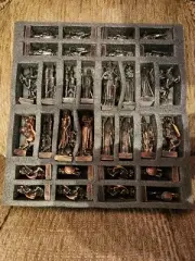 Lord of the Ring Vintage Chess Set by Golden Future Studio with Elaborate Board