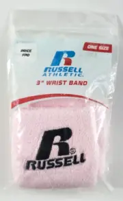 Vintage Russell Athletic Wristbands Pink Terrycloth Retro 80s Dance Exercise Gym