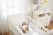 BreathableBaby Breathable Mesh Liner for Cot Beds — Covers 2 Sides — Classic — 3 mm — Twinkle Grey — 2 Panels — Non-Padded Single Layer — Safer Than a Crib Bumper — UK/EU Safety Tested