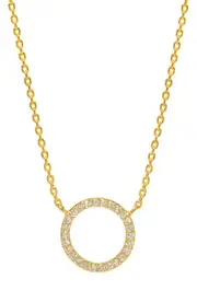 Estella Bartlett Large Pavé Crystal Circle Pendant Necklace