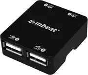 mbeat Super Mini Portable 4-Port 2.0 Hub USB Tuck-Away Cable Length Mac & Windows Compatible