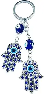 [Zingtsing] Evil Eye Keychain, Turkish Hamsa Hand Hanging Decors Handcraft Key Rings, Good Luck Keychain, Evil Eye Charm