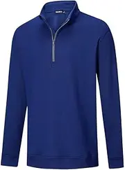 [TRUSMOL] Quarter Zip Pullover Men Performance Moisture Wicking Heather Golf Pullover Sports 1/4 Zip Pullover Mens Sweatshirt