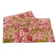 CottonMore 100% Cotton Sateen Dining Table Runner 190x31cm Red Floral Pattern
