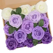 Artificial Flowers, 25pcs Fake Flowers Rose with Stems Perfect for DIY Weddin...