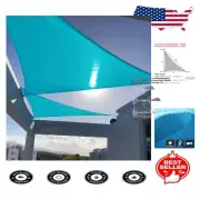 Customizable 12' Triangle Turquoise Blue UV Block Sun Shade Sail for Outdoors