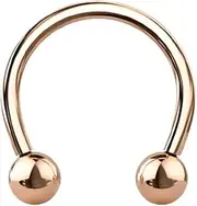 [Pierced Owl] 18-00GA PVD Plated G23 Implant Grade Titanium Internally Threaded Ball Ends Circular Horseshoe Barbell