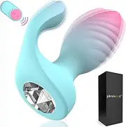 Butt Plug Sex toy for Women, Men & Couples 2-in-1 Dual Motor Remote Control Vibrator Clitoris Stimulator P spot Prostate Massager Diamond Crystal (Tease Me Sky)