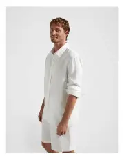 [Fine Day] Linen Long Sleeve Shirt in Cream
