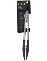 [The Cooks Collective] ONE Small 23cm Silicone Tip Tongs in Black