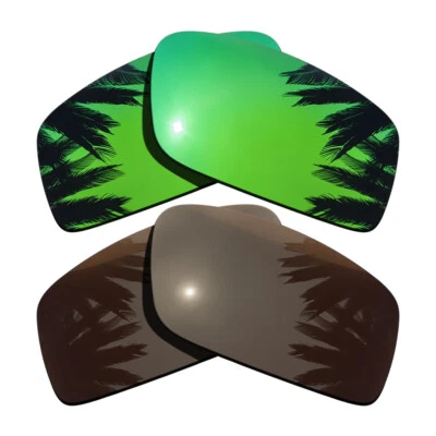 Green Mirrored&Brown Replacement Lenses for-Oakley Twitch Polarized