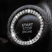 1PC Car Start Stop Ring Push Button Knob Key Switch Bling Ring Crystal Decor NEW (for: MG)