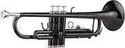 Labymos Brass Plated Black Bb Trumpet Set for Beginner Student with Hard Case Straps Mouthpiece Gloves Polishing Cloth