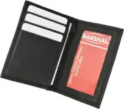 New Slim Thin Mens Bifold Genuine Leather Outside ID Wallet Black Card Holder...