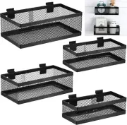 4 Pcs Black Slatwall Baskets 4 Size Metal Mesh Wire Basket for Slatwall Panels V