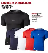 在飛比找Yahoo!奇摩拍賣優惠-日本 UA 棒球緊身衣 圓領短袖 春夏款 HG 壓縮衣 棒球
