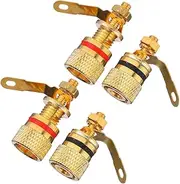 jojofuny Gold Plated Speaker Banana Plug Terminal Connectors Copper Wire Posts Reliable Signal Transfer Random Color