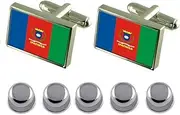 [Select Gifts] Shirt Dress Studs Ipatinga City Minas Gerais State Flag Cufflinks