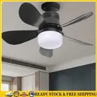 30W Ceiling Fan Light 3 Speeds LED Bulb Ceiling Fan (Black Large Remote) .