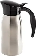 TableCraft 12684 24 oz (0.7 L) Stainless Steel Coffee Creamer, Vacuum-Insulated Double Wall Carafe, Dishwasher Safe, Flip-Top Lid, Ideal for Breakfast Buffets & Coffee Stations