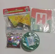 cocomelon party supplies 8 mini hats, Steamer, Banners and confetti