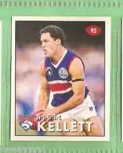 1996 AFL SELECT STICKER, #92 NIGEL KELLETT, FOOTSCRAY BULLDOGS