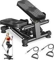 soges Steppers for Exercise at Home,Mini Stepper with Resistance Bands,Adjustable Height Stair Stepper with 300LBS Loading Capacity,Hydraulic Fitness Stepper with LCD Monitor,Full Body Workout