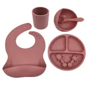 Easy Clean Silicone Baby Bib Cutlery Set Bowl Plate Baby Bibs & Burp Cloths