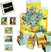 PicassoTiles 1” Magnetic Puzzle Building Cubes Blocks of Popular World Famous Art Paintings with Free Frame, Educational STEAM Toys for 3+ Year Old Boys Girls Toddlers Or Preschool Age Children PMC21