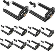 Angoily 10pcs Adjustable U Shaped Phone Mount Clamp for Selfie Stick Phone Holder for Travel Lightweight Secure Grip Compatible with Tripods Accessories