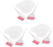 GANAZONO 3sets Hair Dyeing Brush and Bowl Professional Hair Coloring Kit Scales for Tinting Highlighting and Bleaching Salon Easy to Clean and Reusable