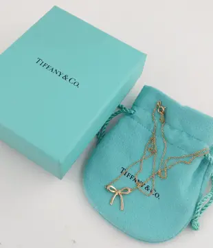 Tiffany&Co 蝴蝶結項鍊 14.5x14.5mm 18k玫瑰金 鍊長40cm