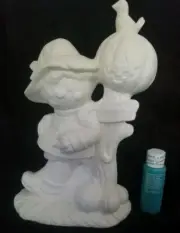 Scarecrow has Pumpkins For Sale Unpainted Ceramic Bisque